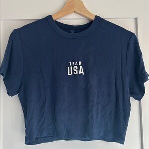 Skims Navy Blue Team USA Crop Top